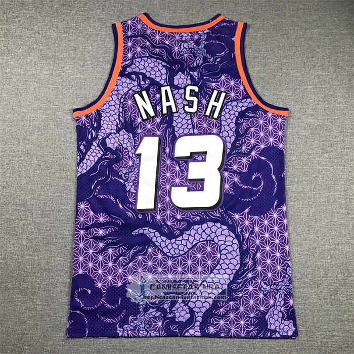 Camiseta Phoenix Suns Steve Nash NO 13 Asian Heritage Throwback 1996-97 Violeta